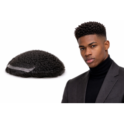 Complément capillaire micro-peau cheveux frisés pour homme afro